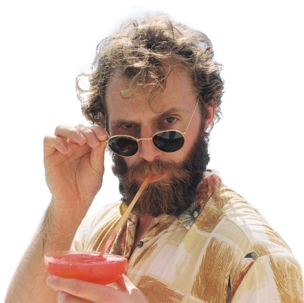 Inquisitive man sipping drink
