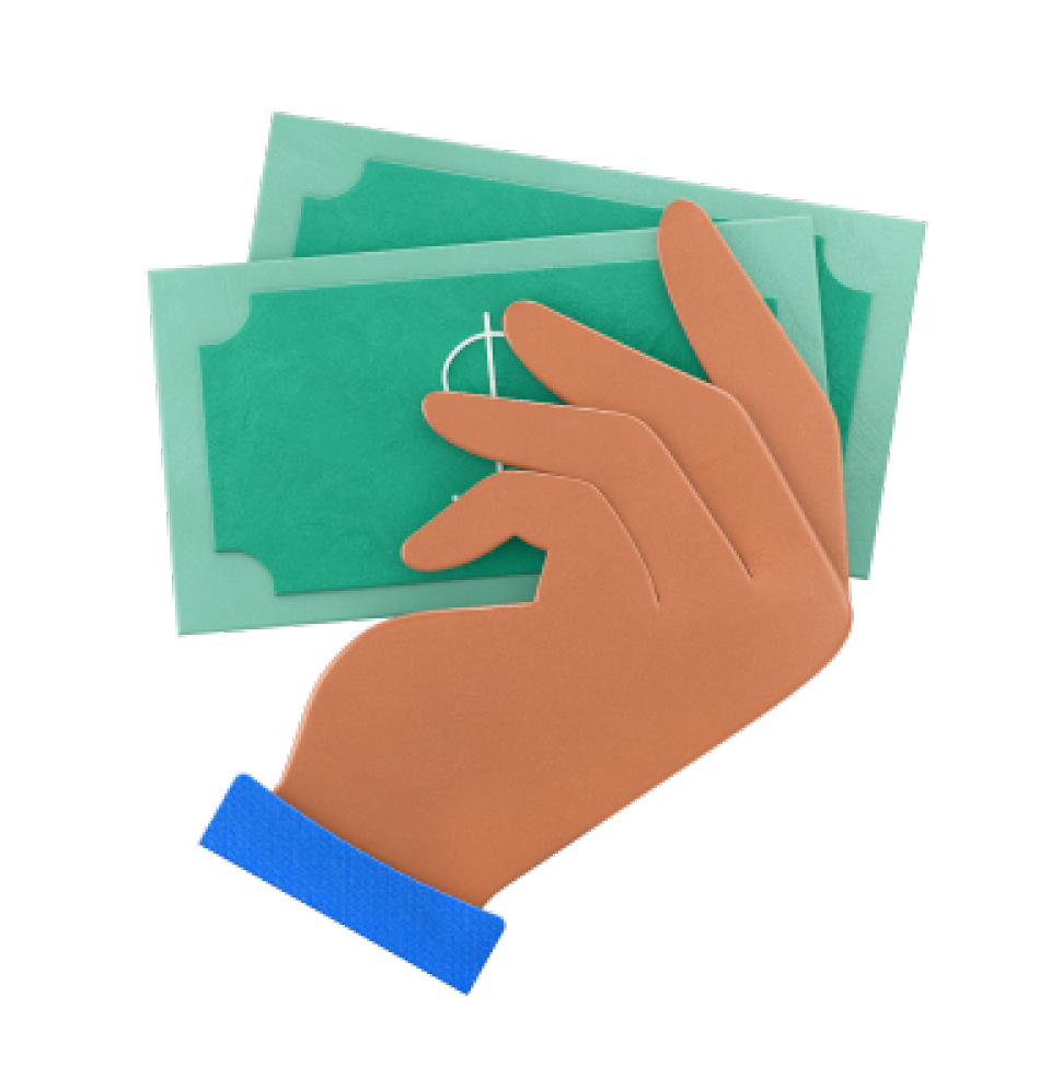 ANZPlus Cash in hand illustration