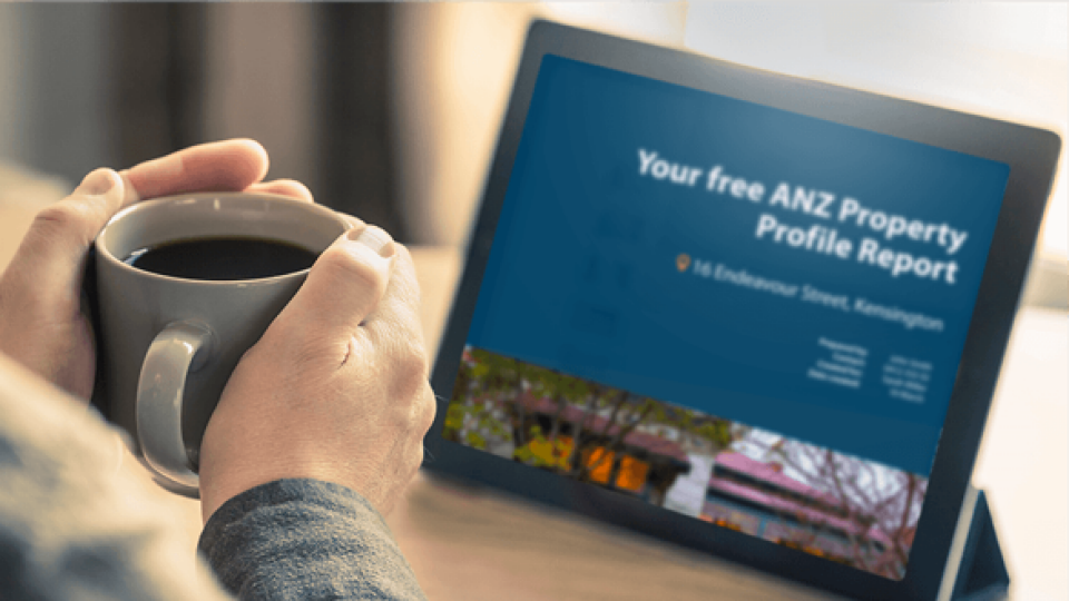Image with property profile report in tablet